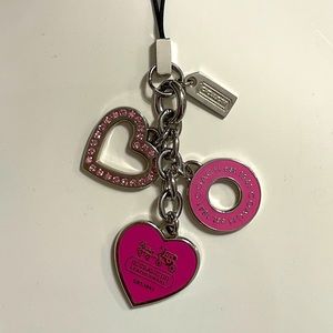 NWOT Coach Enamel Hearts Charm